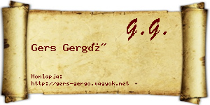 Gers Gergő névjegykártya